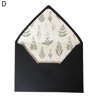 Plic retro Sigiliu triunghi Manevrabilitate meticuloasă Căptușit de culoare Plante Copaci Mini plic negru pentru petrecere