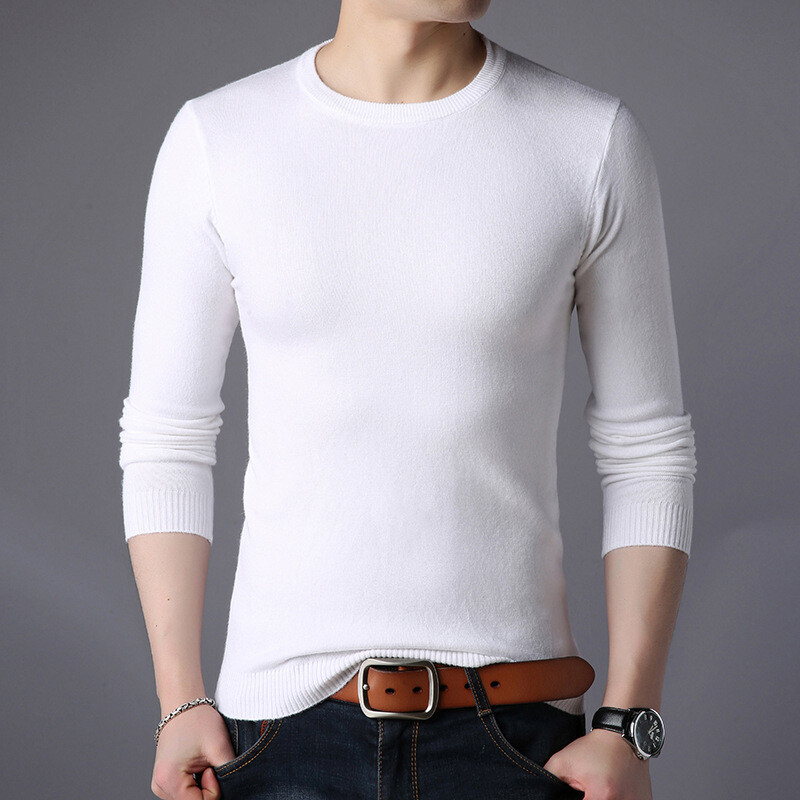 Proljeće 2022. Novi muški pleteni pulover modni uski muški korejski stilski pulover s okruglim izrezom Proizvođač veleprodaja