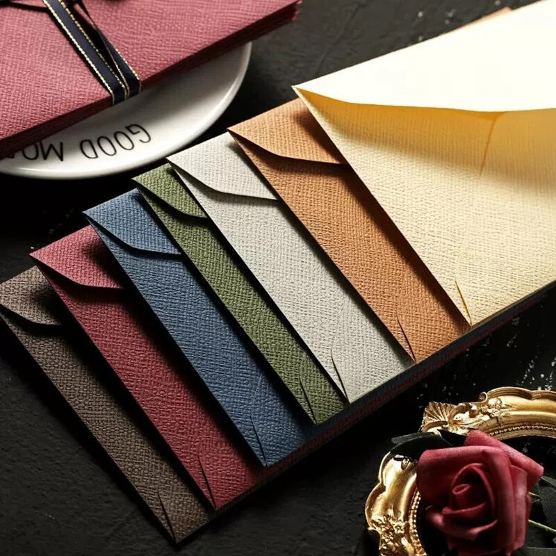 10 buc. Plicuri de culoare vintage, ștampila de scris, autocolante cu sigiliu de ceară, cărți poștale, plicuri pentru ambalaj cadou de nuntă, papetărie coreeană