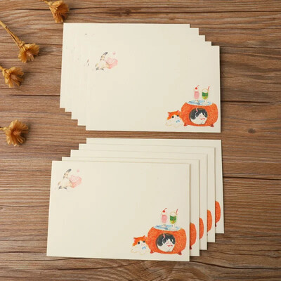 10 vnt Kawaii Cats vokai Mieli animacinių filmų popieriniai vokai, skirti laiškams, „pasidaryk pats“ vestuvių vakarėlio kvietimų kortelės viršelis dovanų pakavimo maišelis