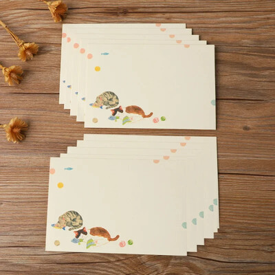 10 vnt Kawaii Cats vokai Mieli animacinių filmų popieriniai vokai, skirti laiškams, „pasidaryk pats“ vestuvių vakarėlio kvietimų kortelės viršelis dovanų pakavimo maišelis