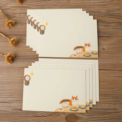 10 vnt Kawaii Cats vokai Mieli animacinių filmų popieriniai vokai, skirti laiškams, „pasidaryk pats“ vestuvių vakarėlio kvietimų kortelės viršelis dovanų pakavimo maišelis