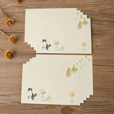 10 vnt Kawaii Cats vokai Mieli animacinių filmų popieriniai vokai, skirti laiškams, „pasidaryk pats“ vestuvių vakarėlio kvietimų kortelės viršelis dovanų pakavimo maišelis