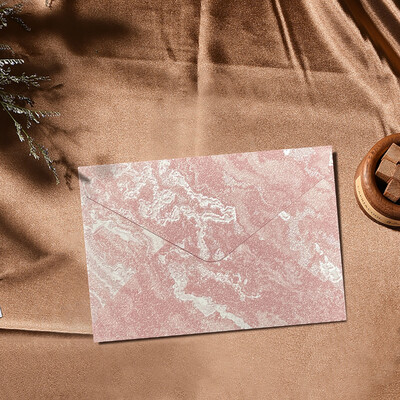 10 vnt/pak. 11,2x16,2 cm Verslo popieriniai vokai dovanų kortelių pakavimui Marmuro spauda Žalia raudona pilka raidžių vokai