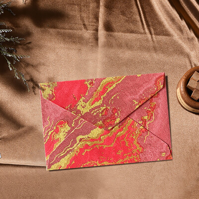 10 vnt/pak. 11,2x16,2 cm Verslo popieriniai vokai dovanų kortelių pakavimui Marmuro spauda Žalia raudona pilka raidžių vokai