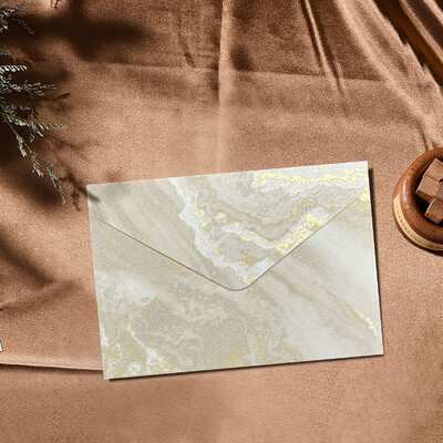 10 vnt/pak. 11,2x16,2 cm Verslo popieriniai vokai dovanų kortelių pakavimui Marmuro spauda Žalia raudona pilka raidžių vokai