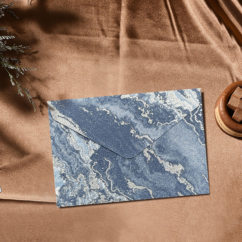 10 vnt/pak. 11,2x16,2 cm Verslo popieriniai vokai dovanų kortelių pakavimui Marmuro spauda Žalia raudona pilka raidžių vokai