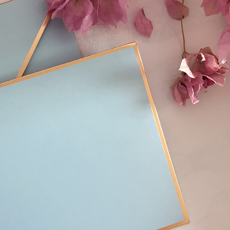 (5 бр./лот) 14*19 см светло син изискан бронзов плик за бизнес покана Сватбена покана Голям плик