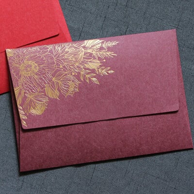 5 buc. Plicuri din folie de aur Tampoane cu scrisori din hârtie kraft de epocă Acoperire pentru petrecere de nuntă Materiale pentru evenimente Papetarie coreeană Birou școlar