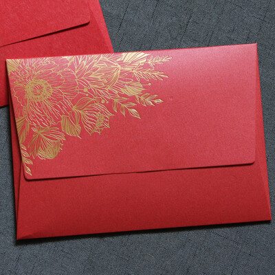 5 buc. Plicuri din folie de aur Tampoane cu scrisori din hârtie kraft de epocă Acoperire pentru petrecere de nuntă Materiale pentru evenimente Papetarie coreeană Birou școlar