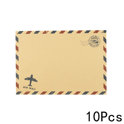 Пликове за въздушна поща от крафт хартия, пликове за сватбени покани, опаковъчни торби за ретро въздушна поща 10 бр.