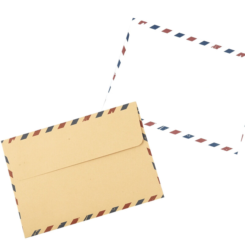 Пликове за въздушна поща от крафт хартия, пликове за сватбени покани, опаковъчни торби за ретро въздушна поща 10 бр.