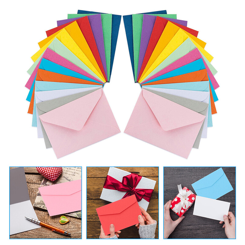 50 бр. Цветни едноцветни пликове за снимки и писма Различни цветове Устойчиво и многофункционално решение за съхранение