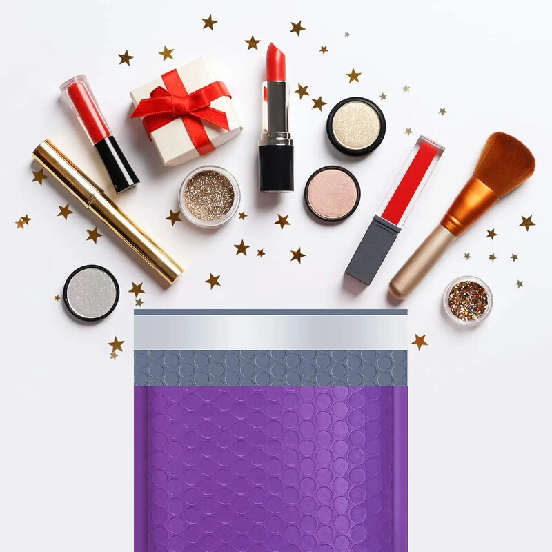 10 бр. Bubble Mailer Поли подплатена пощенска опаковка Подложка Самозапечатваща се чанта Розова доставка за пликове за подаръци Лилави пликове