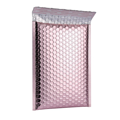 10 bucăți sac cu bule de folie de aluminiu auriu roz sac plic cu bule sac cu bule de folie de aluminiu cu laser îngroșat rezistent la șocuri