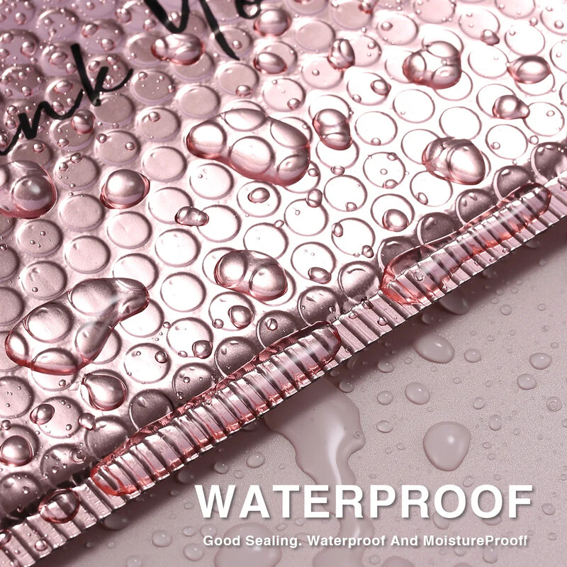 10 bucăți sac cu bule de folie de aluminiu auriu roz sac plic cu bule sac cu bule de folie de aluminiu cu laser îngroșat rezistent la șocuri