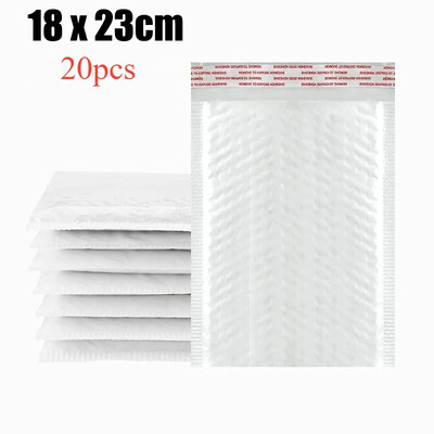 10-20 buc. Plicuri cu bule Saci de expediere din spumă albă Poly Bubble Mailers Pad Saci de ambalare cu auto-sigilare pentru reviste 11cm 15cm 23cm