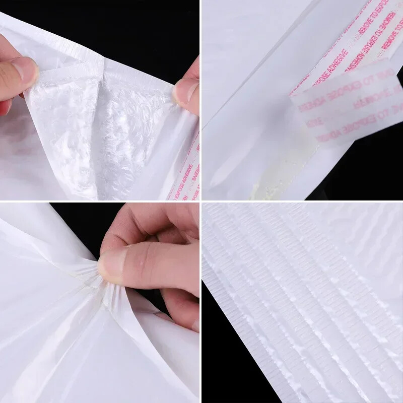 10-20 buc. Plicuri cu bule Saci de expediere din spumă albă Poly Bubble Mailers Pad Saci de ambalare cu auto-sigilare pentru reviste 11cm 15cm 23cm