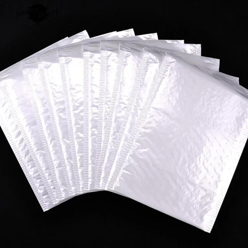 10-20 buc. Plicuri cu bule Saci de expediere din spumă albă Poly Bubble Mailers Pad Saci de ambalare cu auto-sigilare pentru reviste 11cm 15cm 23cm