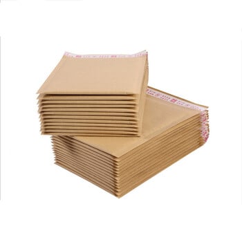 10 τεμάχια Kraft Paper Bubble Mailers Φάκελοι αποστολής με φυσική επένδυση Μικρή τσάντα φούσκας αδιάβροχη τσάντα συσκευασίας Ταχυδρομικές τσάντες