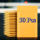 50 бр. Крафт пликове с мехурчета Хартиени подплатени пощенски писмащи Опаковка за доставка Пликове за куриерска поща Пощенски пликове за съхранение