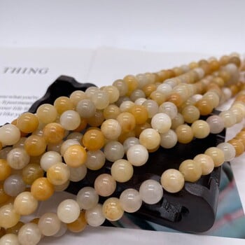 Bei Zheng Jewelry Natural Yellow Aventurine Loose Beads Old Topaz Στρογγυλές Χάντρες Gobi Jade Beads DIY Βραχιόλι κολιέ αξεσουάρ