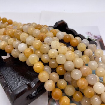 Bei Zheng Jewelry Natural Yellow Aventurine Loose Beads Old Topaz Στρογγυλές Χάντρες Gobi Jade Beads DIY Βραχιόλι κολιέ αξεσουάρ