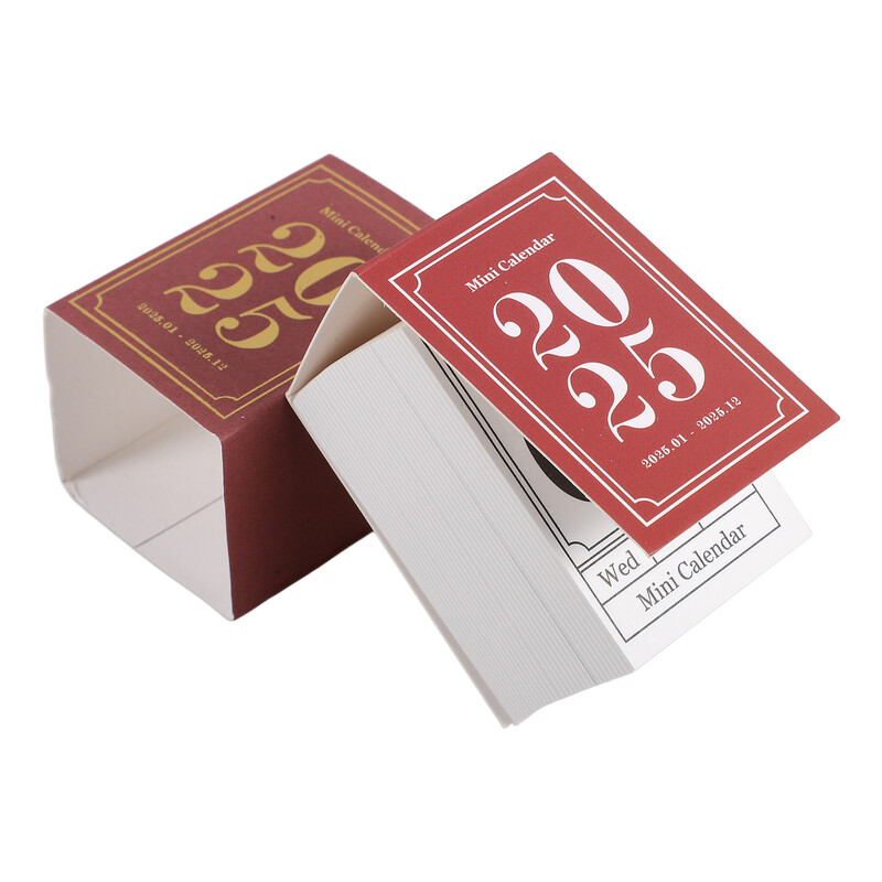 1 carte Calendar de birou pentru acasă Calendar de birou rupebil Mini calendar retro Calendar rușibil în picioare Calendar planificator 2025