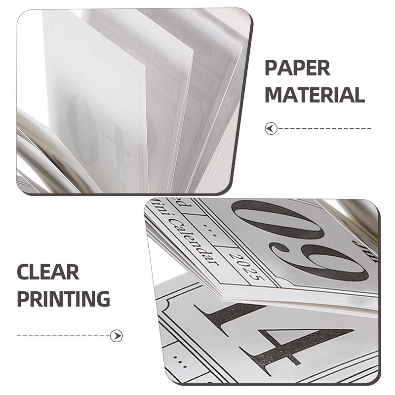 1 carte Calendar de birou pentru acasă Calendar de birou rupebil Mini calendar retro Calendar rușibil în picioare Calendar planificator 2025