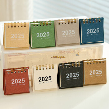 2025 Desk Calendar Mini Spiral Calendar Books Kawaii To Do List Καθημερινή Μηνιαία Ετήσια Planner Time Manegement Διακοσμήσεις γραφείου