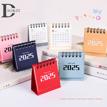 Black White 2024 2025 Desk Calendar Kawaii Coil Calendar List Monthly Daily Planner Agenda Organizer Χαριτωμένα προμήθειες γραφείου