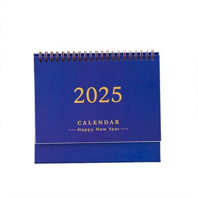 Mali stolni kalendar 2024.-2025., stojeći preklopni stolni kalendar od 2024. do 2025. - stolni kalendar s metalnim prstenom i dvostrukim žičanim uvezom