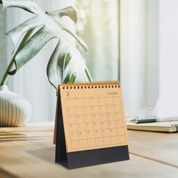 Νέο Mini Desktop Calendar 2024-2025 Small Standing Calendar Tiny Desk Calendar Standing Flip Desktop Calendar for Home Office