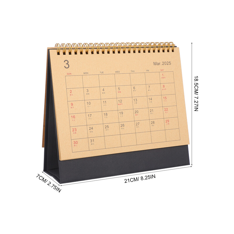 Nou mini calendar de birou 2024-2025 Calendar mic în picioare Calendar mic de birou în picioare Calendare de birou cu răsturnare pentru biroul acasă