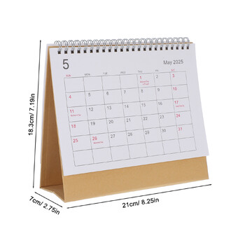 Αγγλική έκδοση Desk Calendar Small Desktop Office Flip 2025 Daily Standing Tent Agenda Mini Large