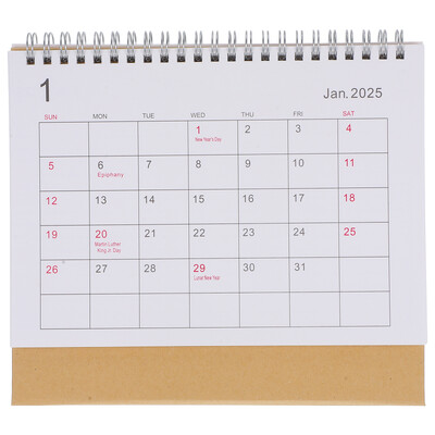 Versiune în engleză Calendar de birou Mic Desktop Birou Flip 2025 Agenda zilnică pentru cort în picioare Mini mare