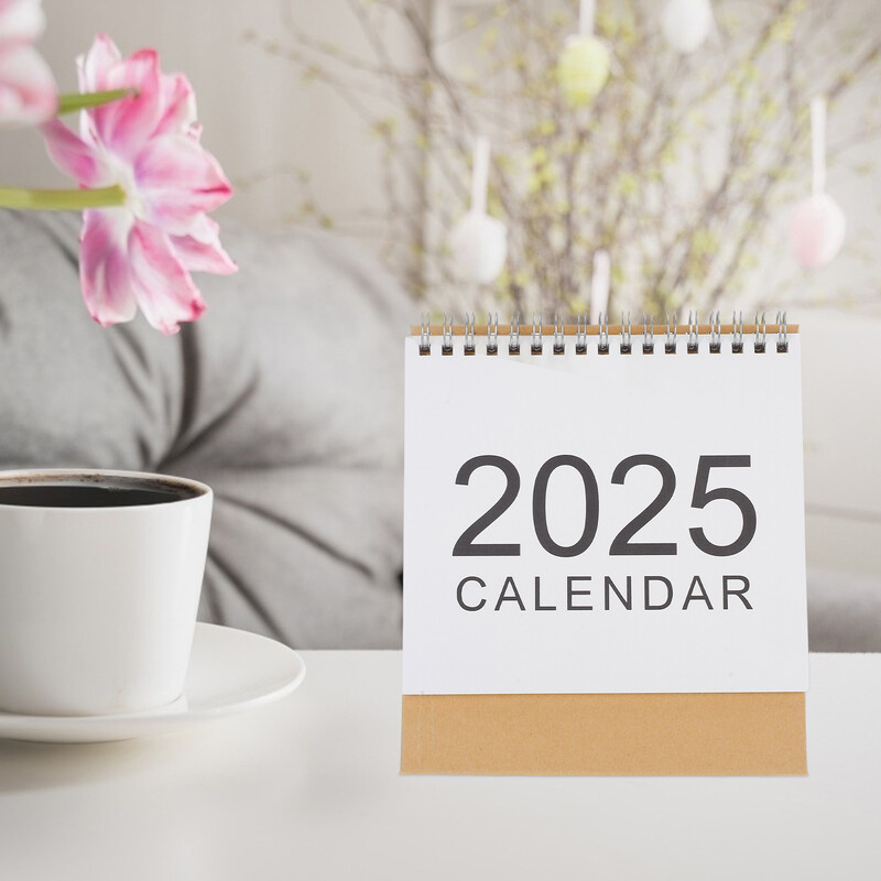 Versiune în engleză Calendar de birou Mic Desktop Birou Flip 2025 Agenda zilnică pentru cort în picioare Mini mare