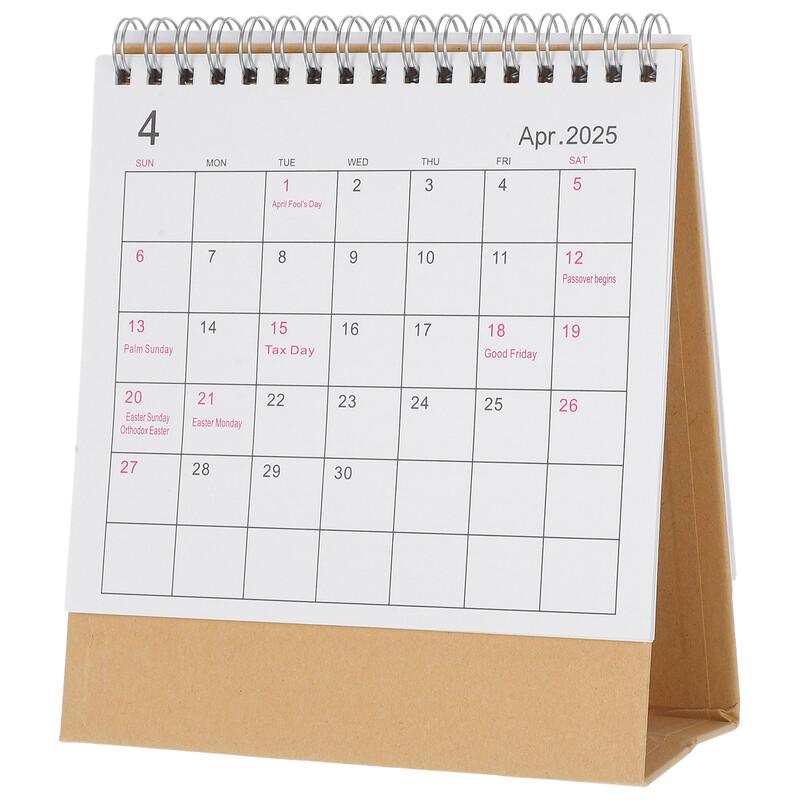 Versiune în engleză Calendar de birou Mic Desktop Birou Flip 2025 Agenda zilnică pentru cort în picioare Mini mare