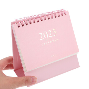 2025 Desk Calendar Flip Mini Cute Desktop Pink Wall Planner Countertop Planners Vertical 2024 Schedule Blocks