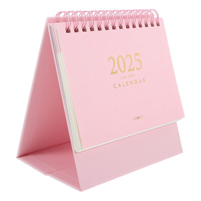 2025 Desk Calendar Flip Mini Cute Desktop Pink Wall Planner Countertop Planners Vertical 2024 Schedule Blocks