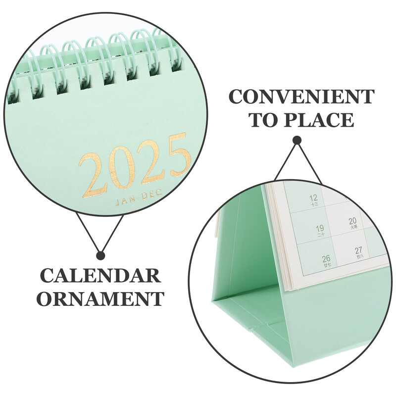2025 Настолен календар Флип Мини Сладък Настолен Розов стенен Офис Планер Планери за плот Вертикални блокове за график за 2024