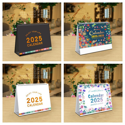 2025-2026 Coil Desk Calendar With Memo Notes Επιτραπέζιο Αναποδογυρισμένο Πρόγραμμα Μηνιαίο Ημερολόγιο για Σχολικά Γραφεία στο σπίτι