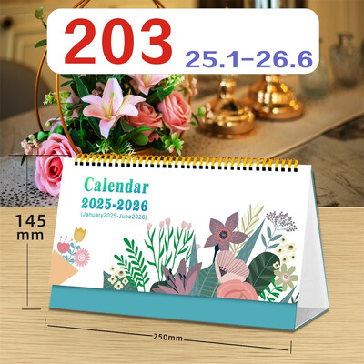 2025-2026 Coil lauakalender koos memomärkmetega lauaplaadi ümberpööramise ajakava kodukontori koolitarvete kuukalender