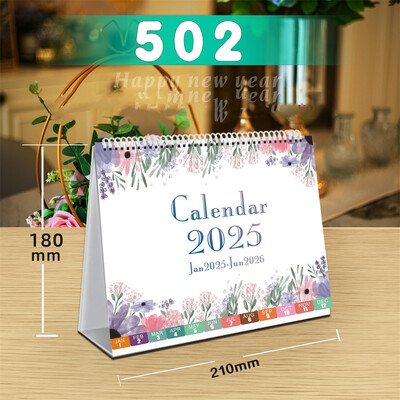 2025-2026 Coil lauakalender koos memomärkmetega lauaplaadi ümberpööramise ajakava kodukontori koolitarvete kuukalender