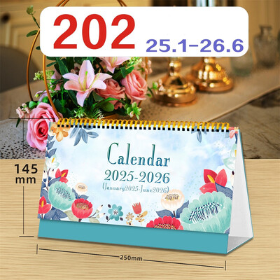 2025-2026 Coil lauakalender koos memomärkmetega lauaplaadi ümberpööramise ajakava kodukontori koolitarvete kuukalender