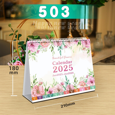 2025-2026 Coil lauakalender koos memomärkmetega lauaplaadi ümberpööramise ajakava kodukontori koolitarvete kuukalender