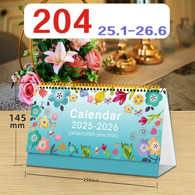 2025-2026 Coil lauakalender koos memomärkmetega lauaplaadi ümberpööramise ajakava kodukontori koolitarvete kuukalender