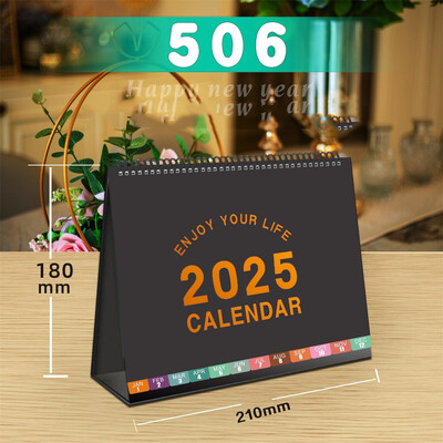 2025-2026 Coil lauakalender koos memomärkmetega lauaplaadi ümberpööramise ajakava kodukontori koolitarvete kuukalender