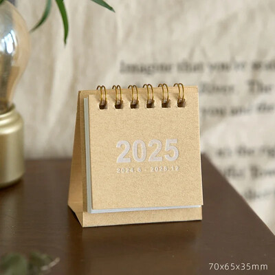 Calendar de birou 2025 Mini Solid To Do List Calendar Cărți Kawaii Zilnic, lunar, anual, planificator, timp, gestiune, decorațiuni de birou
