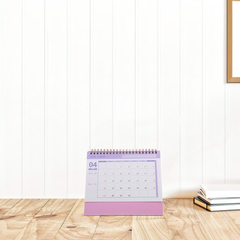 Mėnesio kalendorius Piano 2025 Stalinis biuro stalinis stacionarus Dekoratyvinis Kasdienio naudojimo Namų reikmenys Levandų gležnas